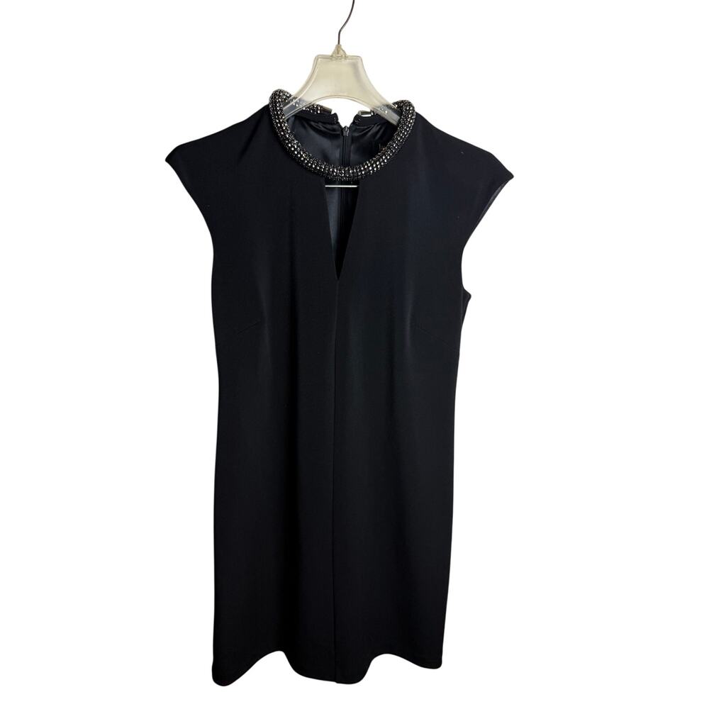 Laundry by Shelli Segal Black Embellished Neck Mini Dress Size 2